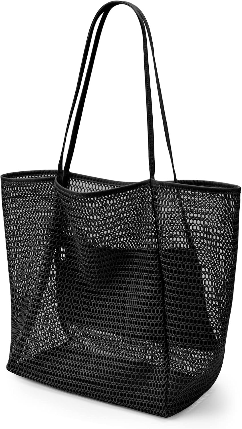 Beach Mesh Tote Bag, Womens Shoulder Handbag MAX 27L Grocery Bag