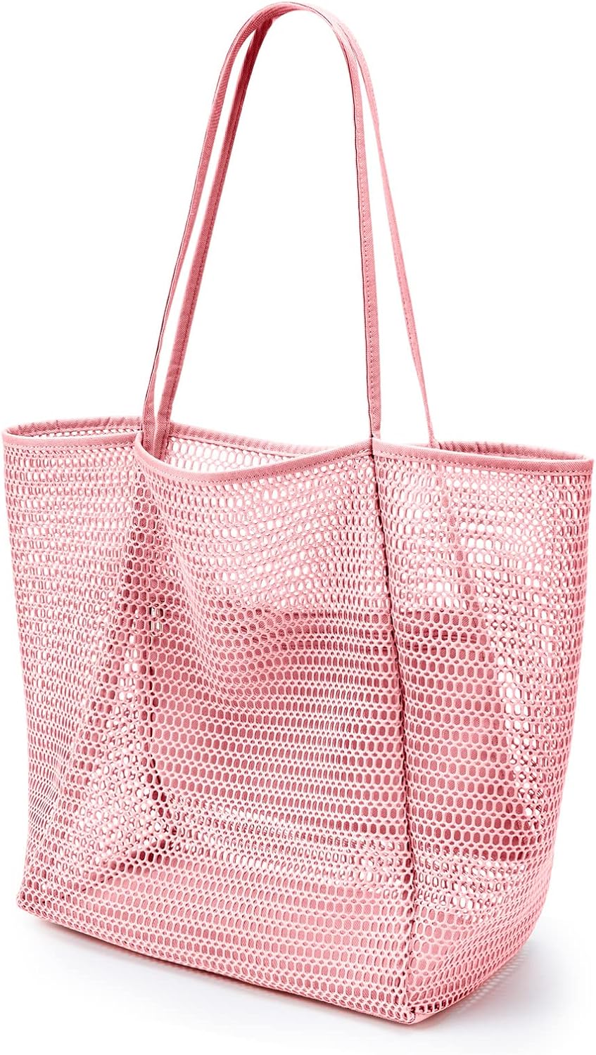 Beach Mesh Tote Bag, Womens Shoulder Handbag MAX 27L Grocery Bag